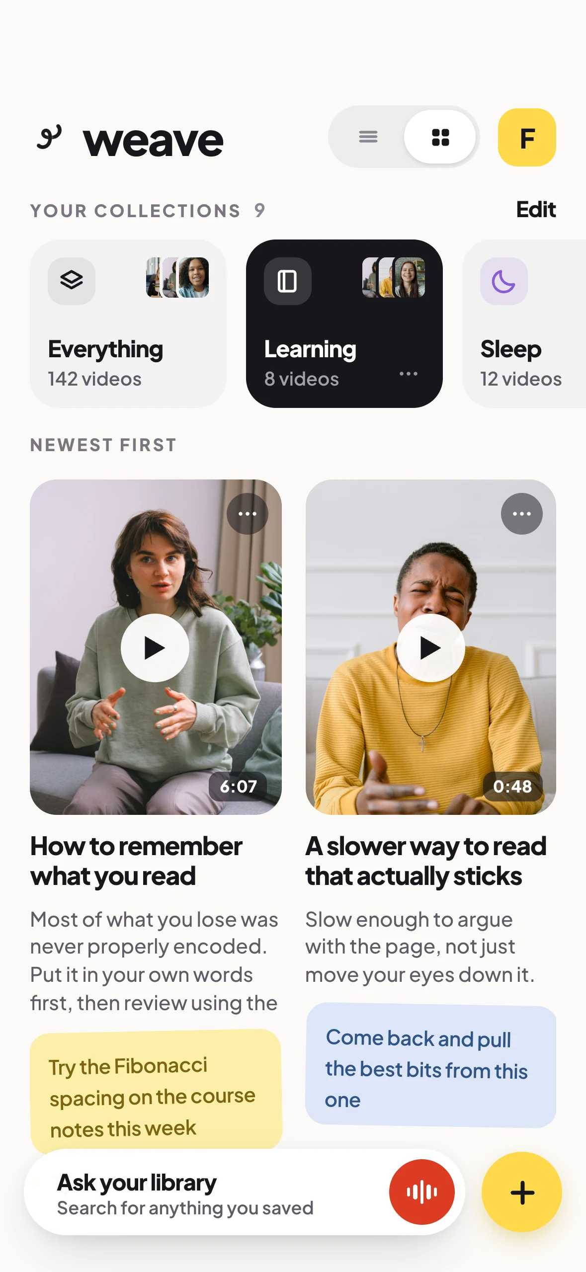 Collections on iPhone, with one selected